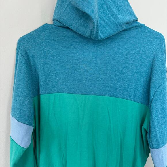 Dbtanjy Mediumweight Pullover Hoodie Top Size Large Colorblock Blue & Green - Picture 9 of 9